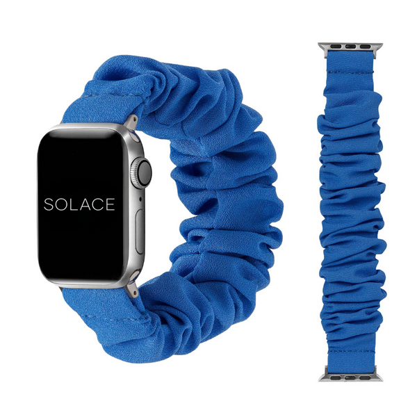 Blue Scrunchi Apple Watch Band Compatible with series Series 9, 8, 7, 6, SE, 5, 4, 3, 2, and 1 and Ultra
