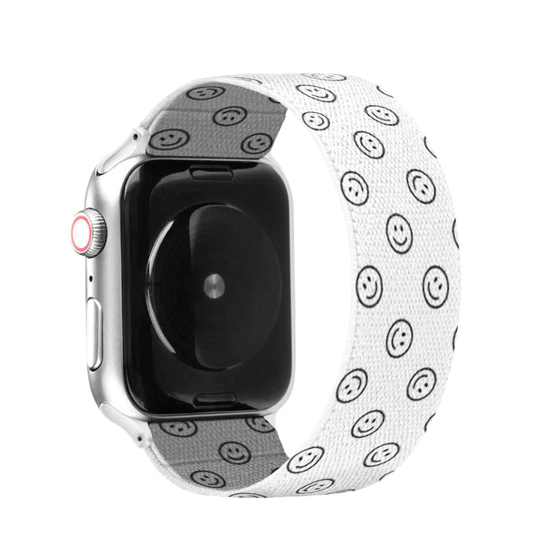 Smiles stretchy Nylon apple band Compatible with 38mm 40mm 41mm 42mm 44mm 45mm 49mm